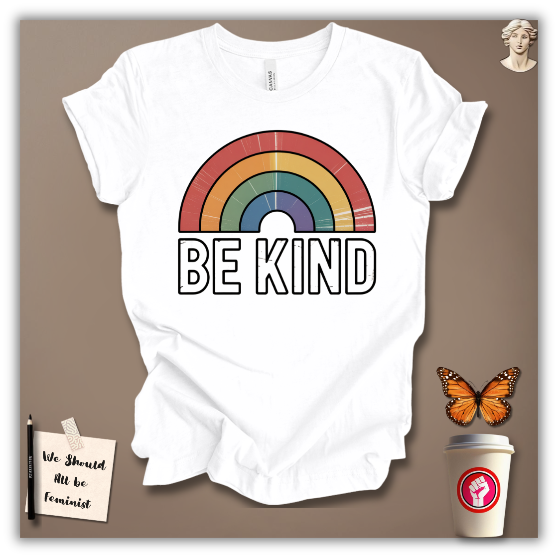 Be Kind Retro Rainbow T-Shirt