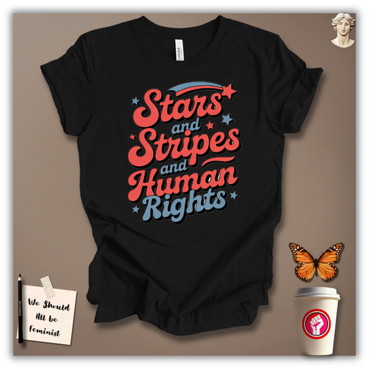 Stars & Stripes & Human Rights (Retro Version) T-Shirt