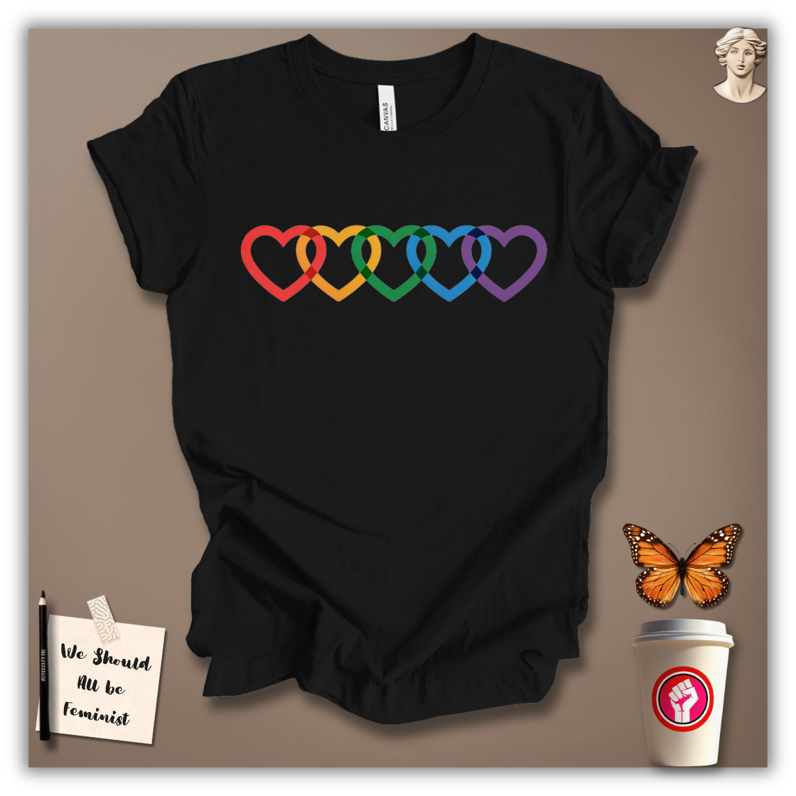 Linked Rainbow Hearts T-Shirt