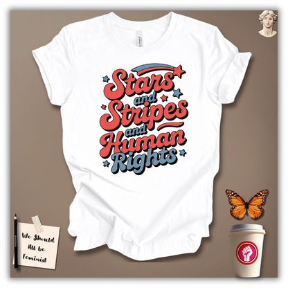 Stars & Stripes & Human Rights (Retro Version) T-Shirt