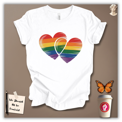 Rainbow Double Heart T-Shirt