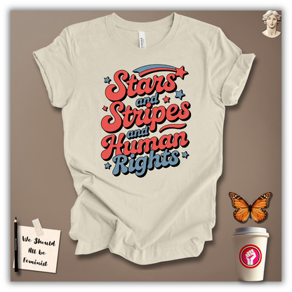 Stars & Stripes & Human Rights (Retro Version) T-Shirt