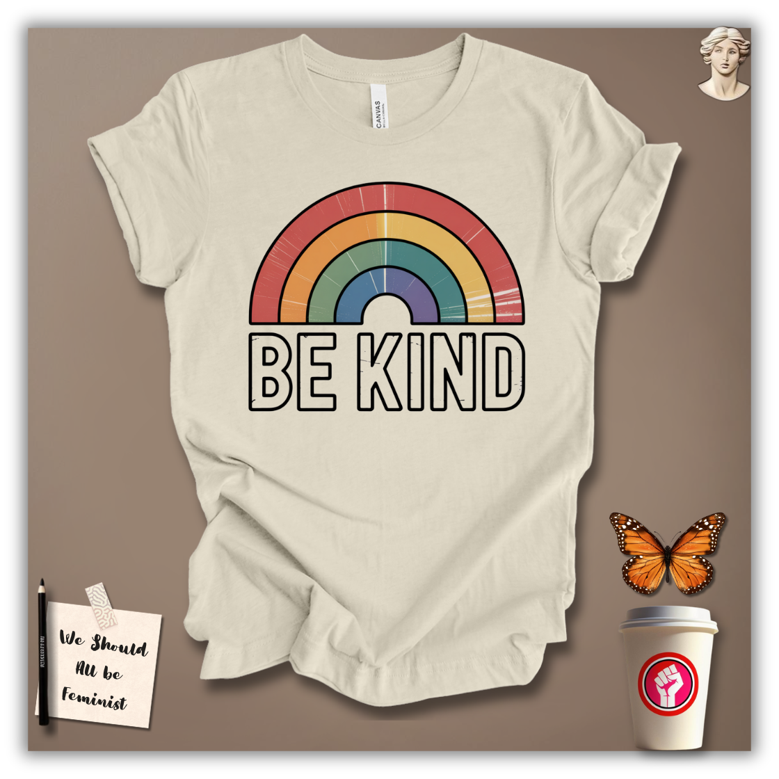 Be Kind Retro Rainbow T-Shirt