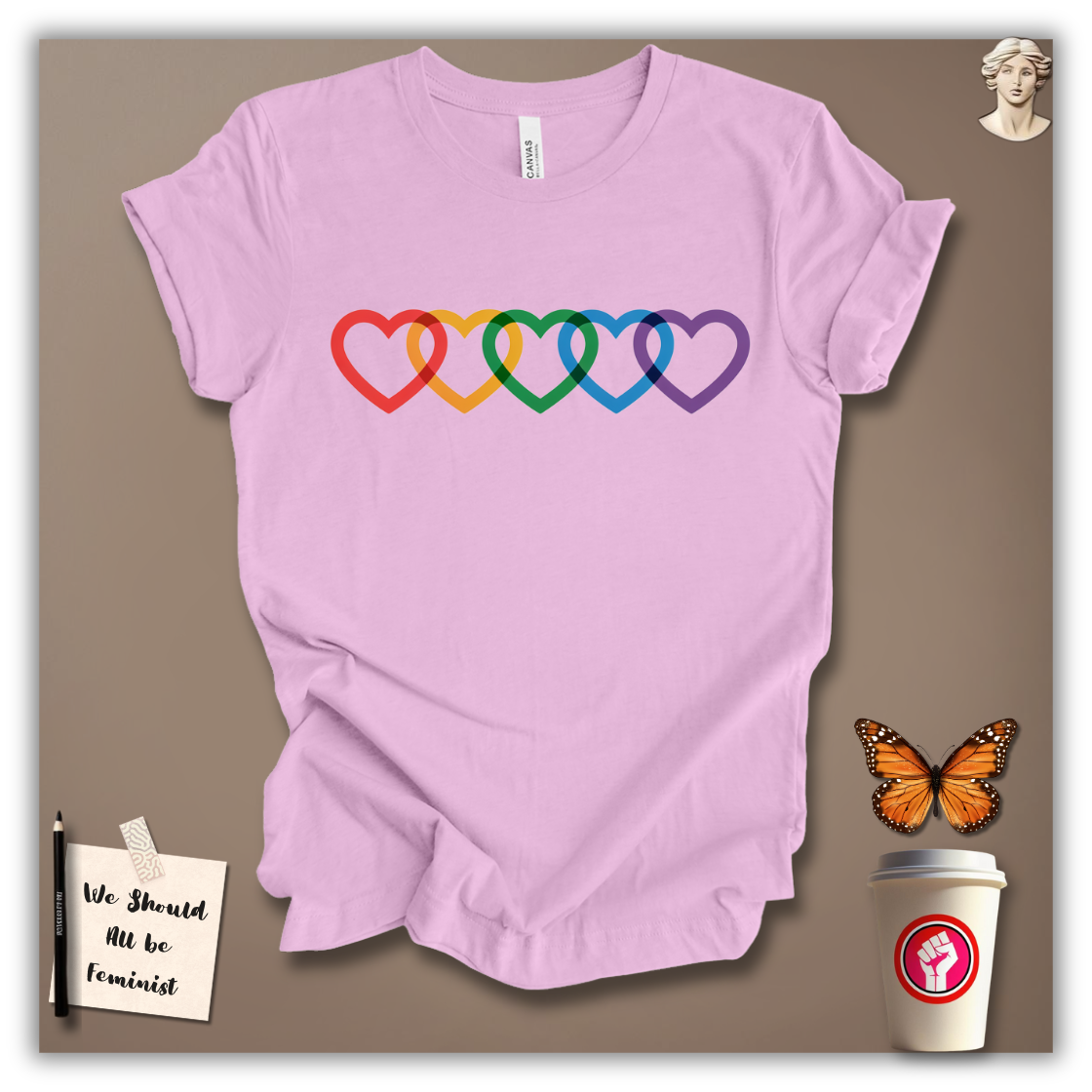 Linked Rainbow Hearts T-Shirt