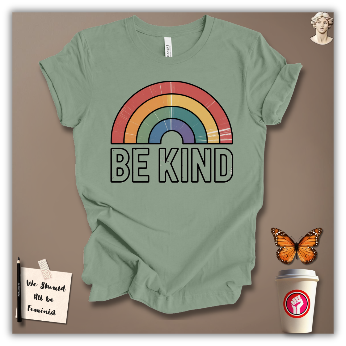 Be Kind Retro Rainbow T-Shirt