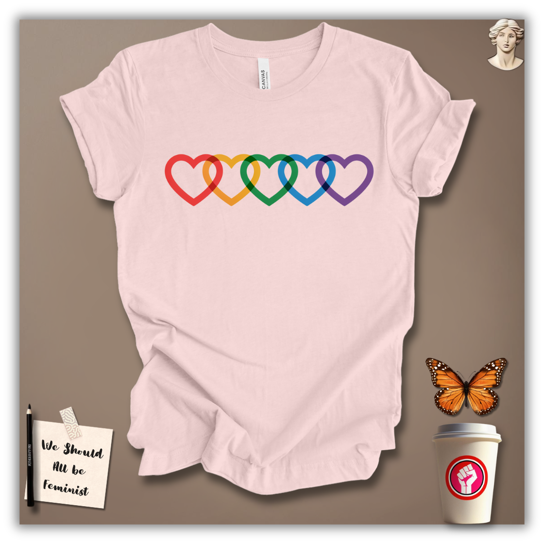 Linked Rainbow Hearts T-Shirt